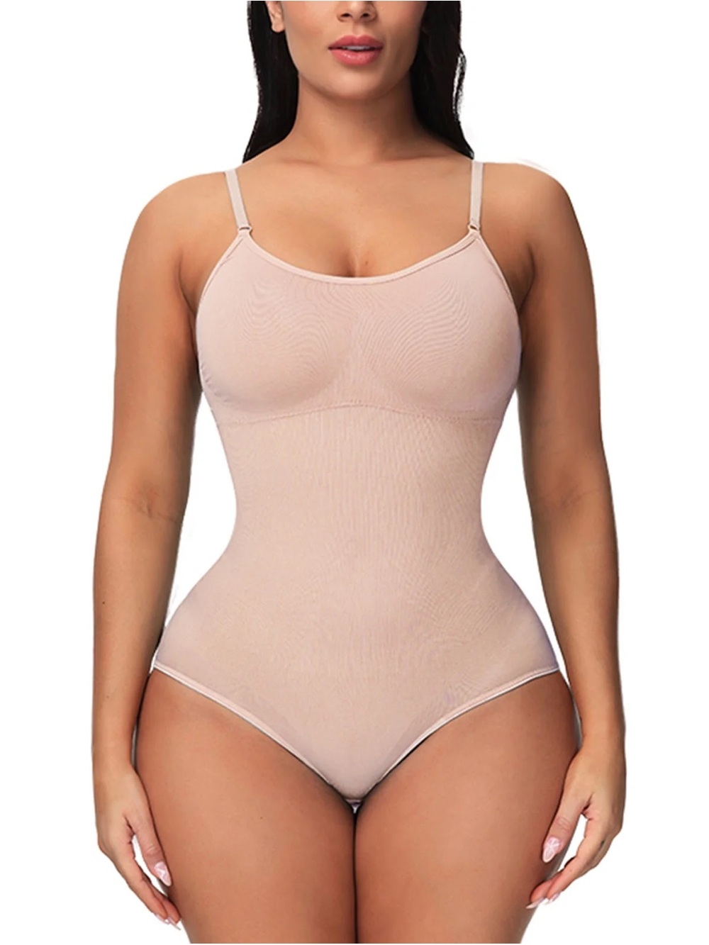 Amazon Women's Light Nude Bodysuit Shapewear with Adjustable Straps
